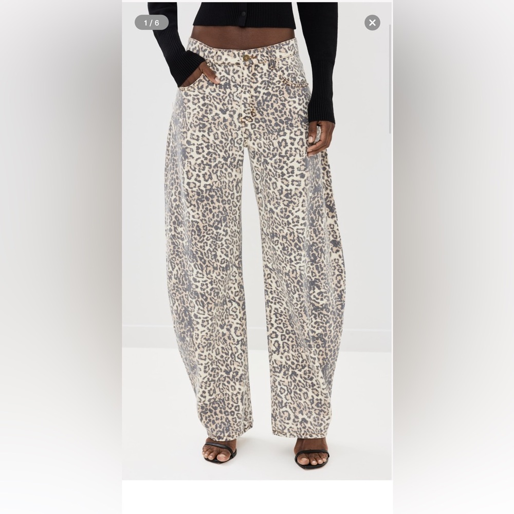 NWT Shopbop Lioness Horseshoe Jeans in Leopard Fade